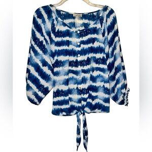 Chenault Blue Tie Dye Blouse NWT Sz S